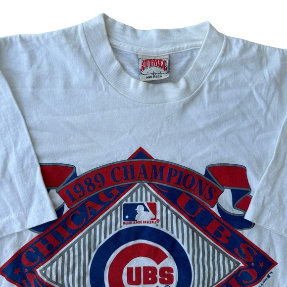 1989 Nutmeg Chicago Cubs MLB World Series Champions Graphic Tee Shirt Baseball - Picture 2 of 8